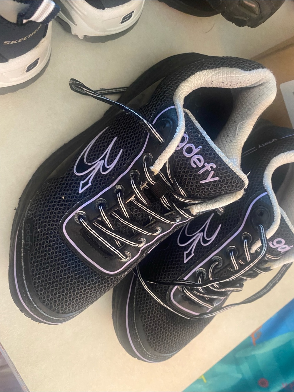 Defy Women’s Black & Lilac Lace-Up Sneakers